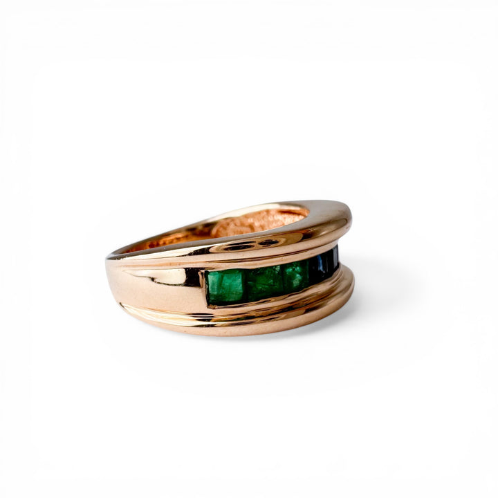 14k Yellow Gold Gemstone Estate Band