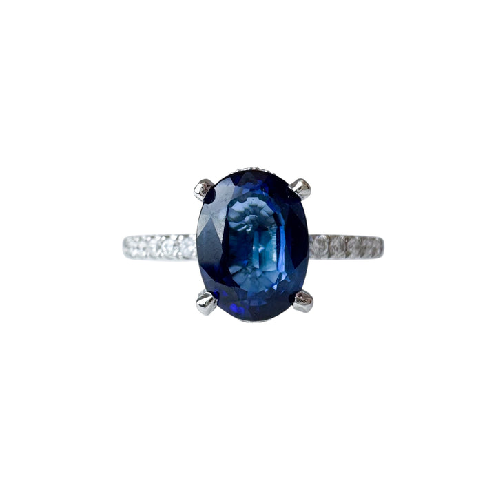 Platinum Lab Grown Sapphire Estate Ring