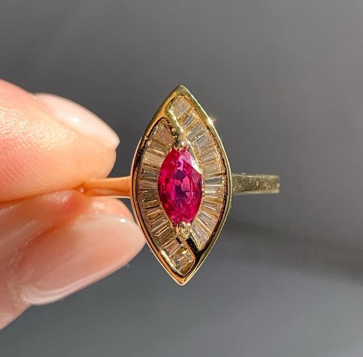 18k Yellow Gold Ruby Estate Ring