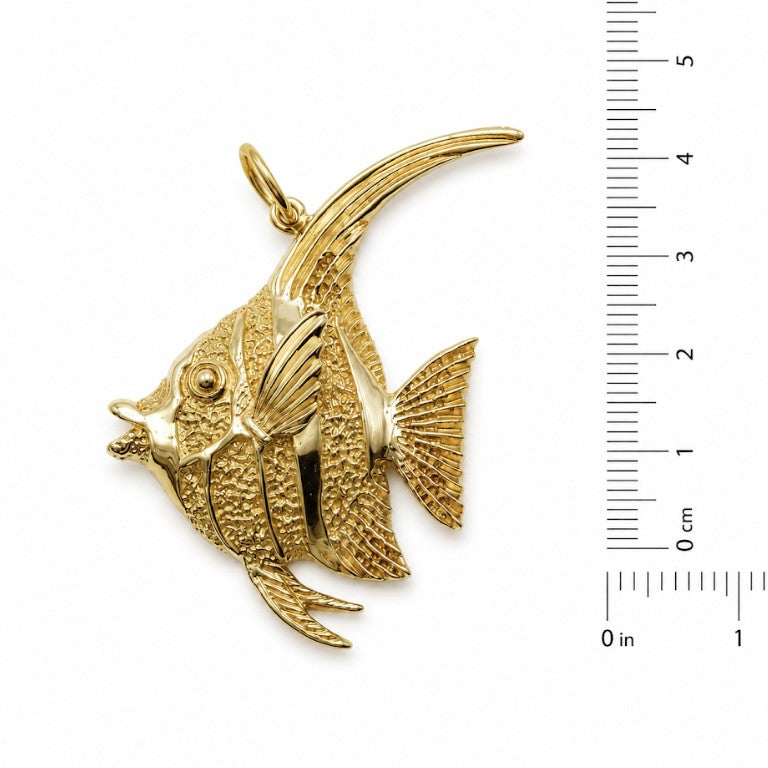 14k Yellow Estate Angelfish Pendant