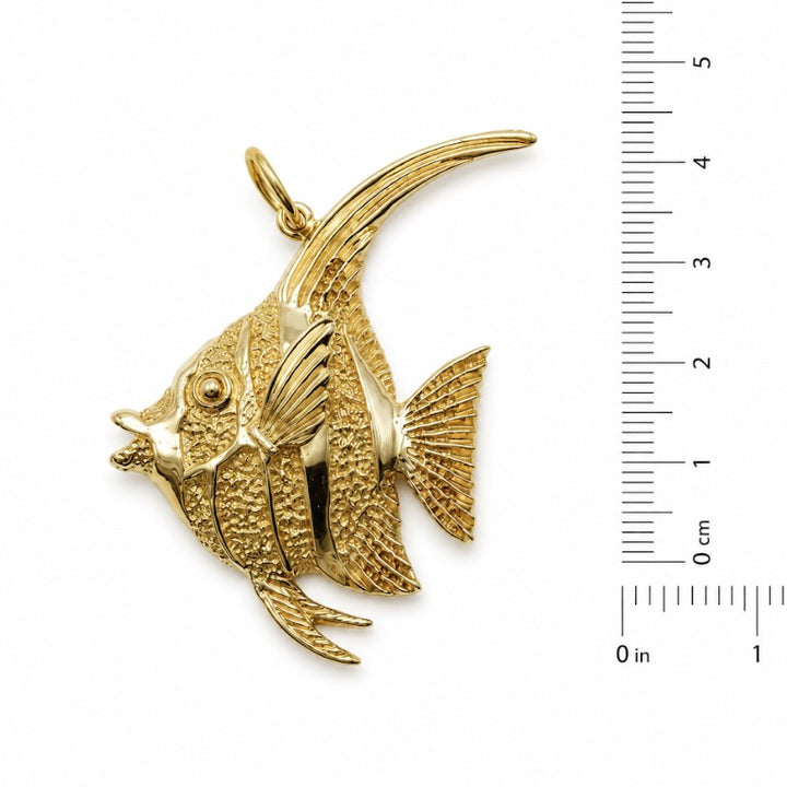 14k Yellow Estate Angelfish Pendant
