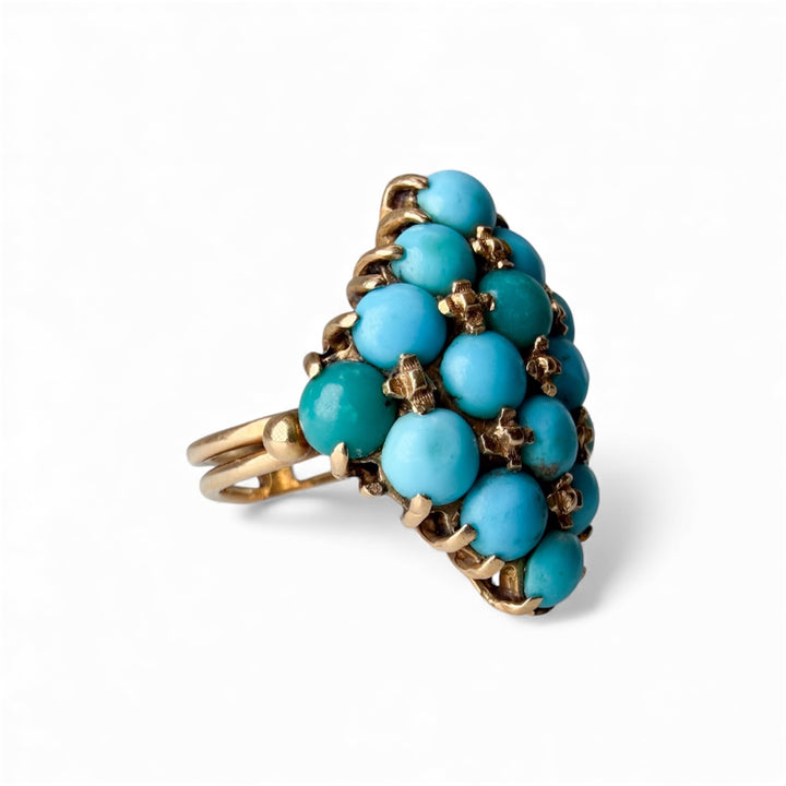 18k Yellow Gold Turquoise Estate Ring