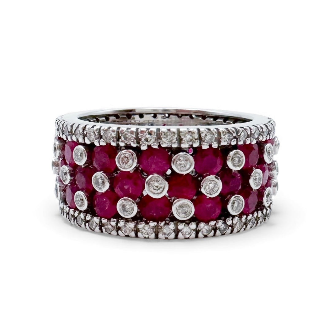 14k White Gold Eternity Estate Ring