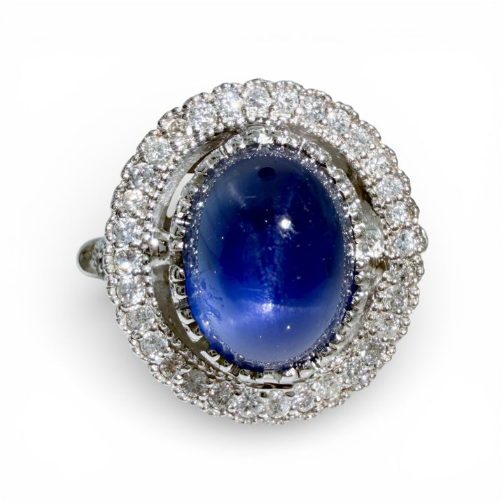 14k White Gold Sapphire Estate Ring