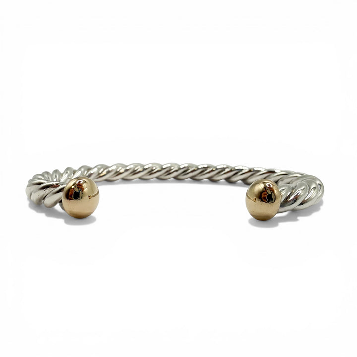 Sterling Silver Two Tone Bangle Estate Bracelet