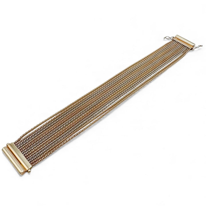 14k Two Tone Strand Estate Bracelet