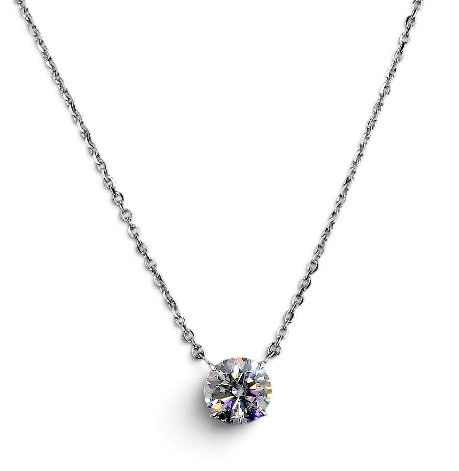 14k White 2ct Lab Grown Diamond Necklac