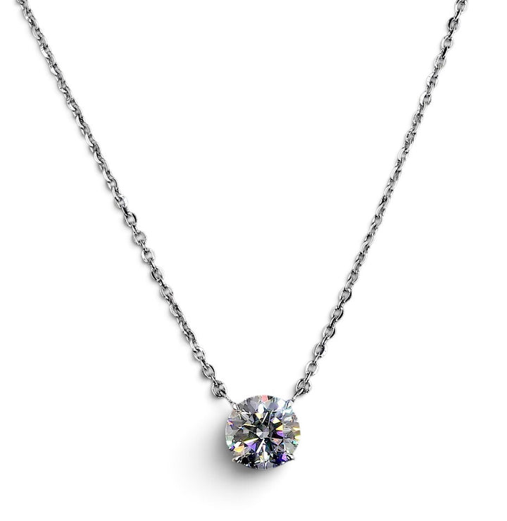 14k White 2ct Lab Grown Diamond Necklac
