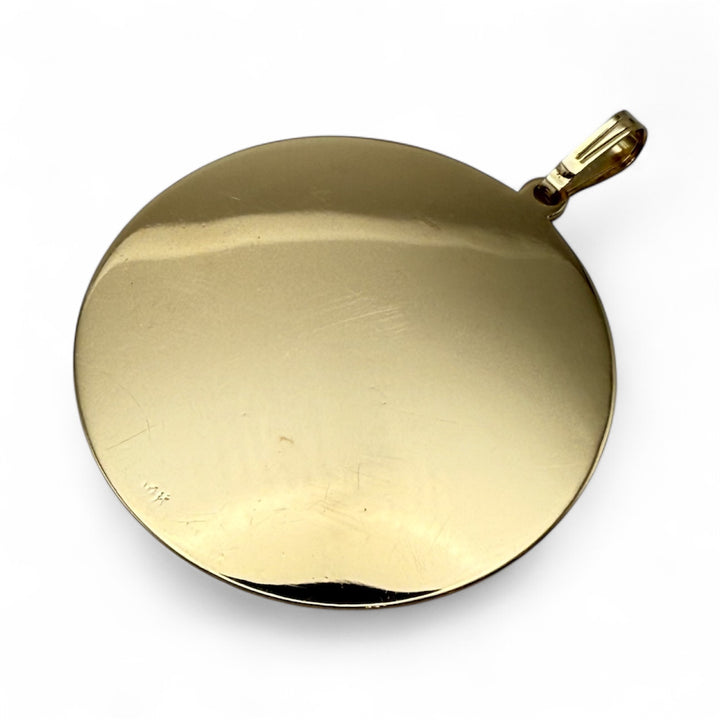 14k Yellow Gold Estate Disc Pendant