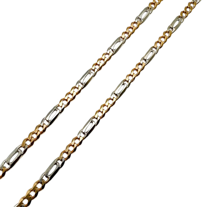 14k Two Tone Fancy Link Estate Chain