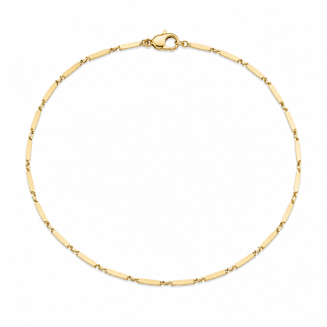 14k Yellow Fancy Link Ankle Bracelet 9 inch