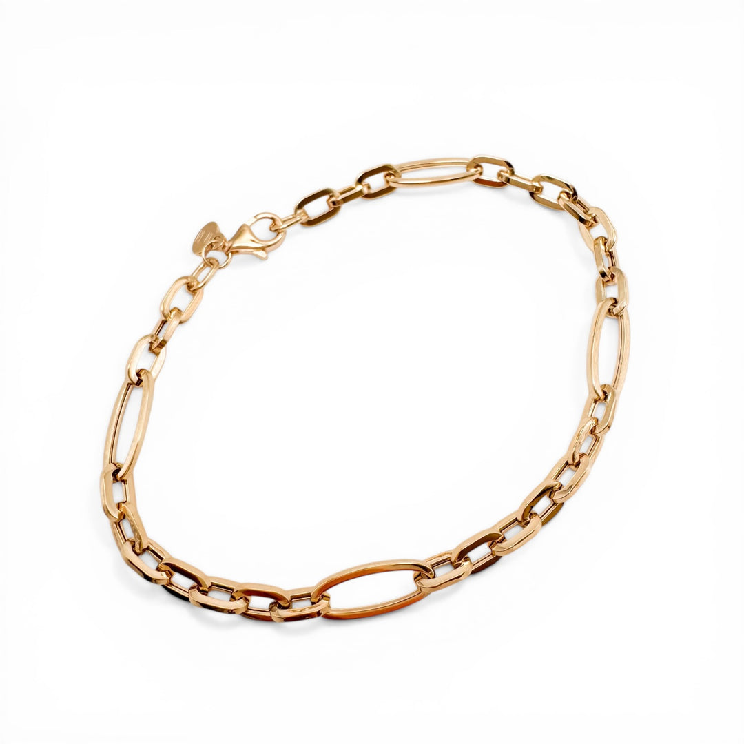 14k Yellow Gold Oval Link Bracelet