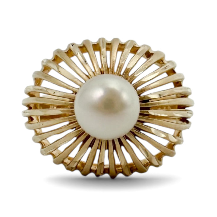 14k Yellow Gold Estate Pearl Ring