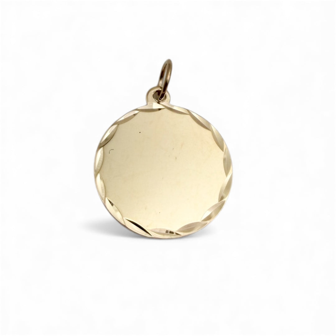 14k Yellow Gold Disc Charm