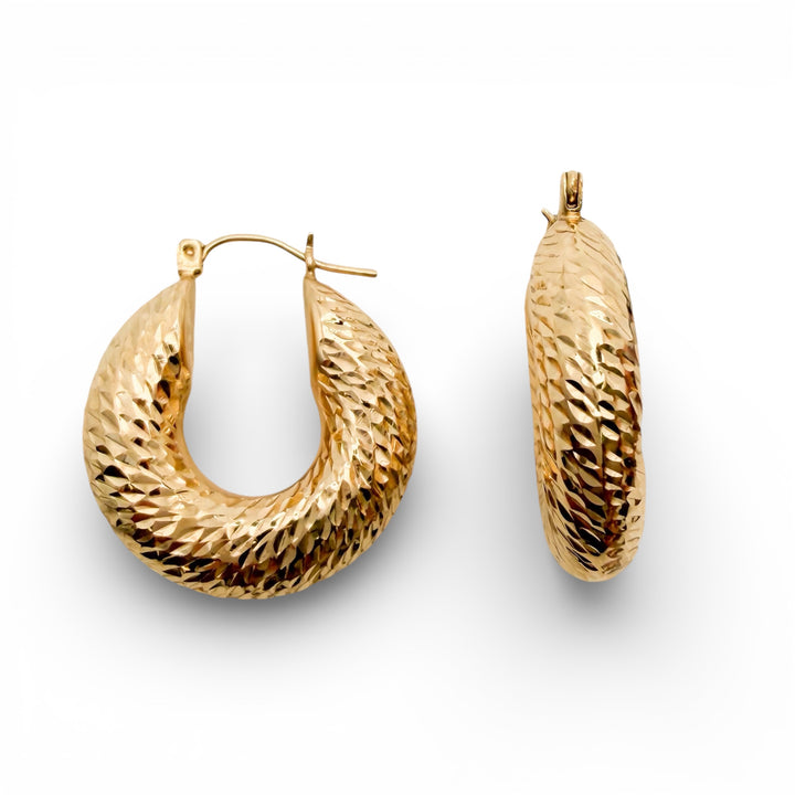 14k Yellow Gold Hoop Estate Earrings
