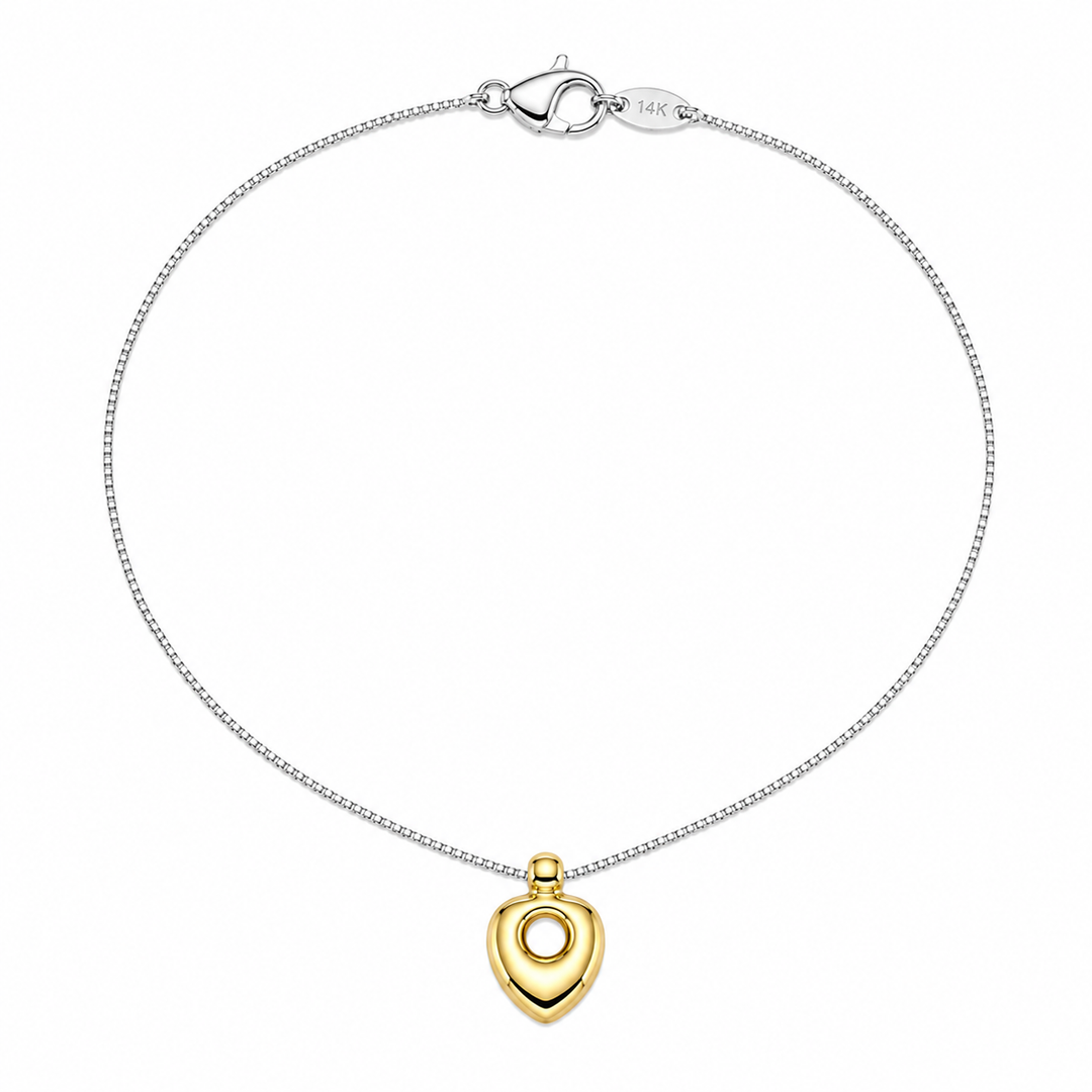 14k Two Tone Ankle Bracelet 10 inch