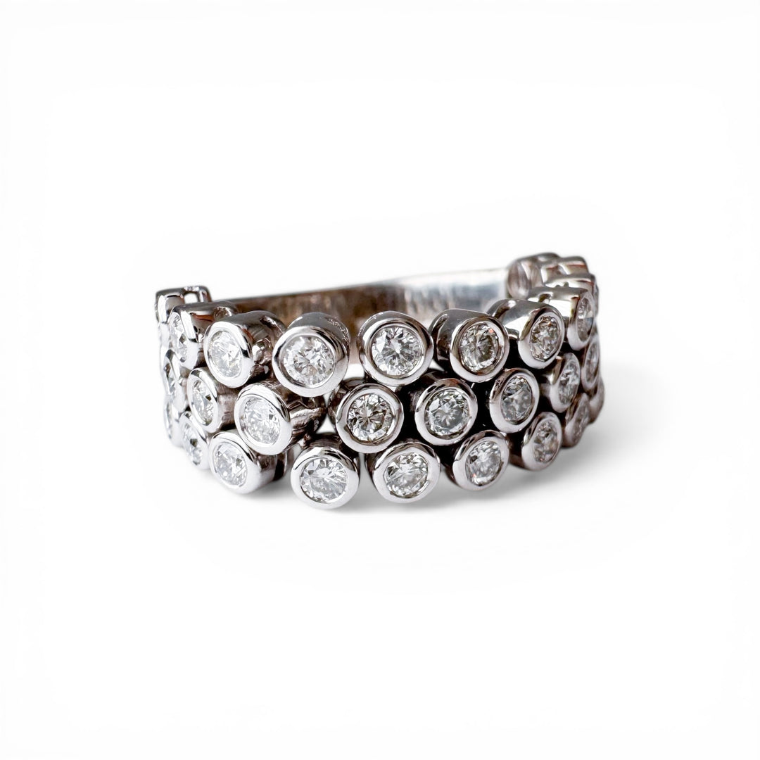 14k White Gold Flexible Diamond Estate Ring