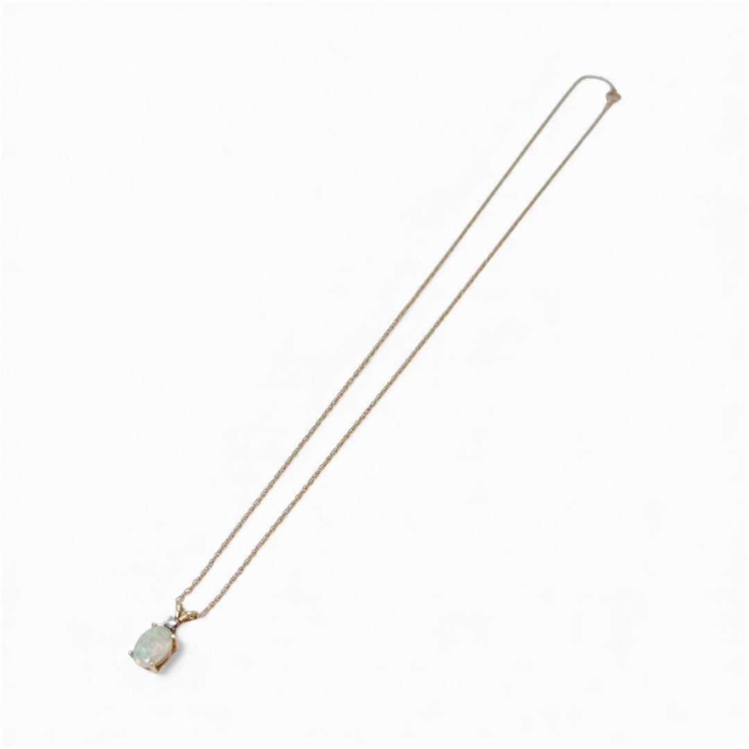 14k Yellow Gold Opal Estate Pendant