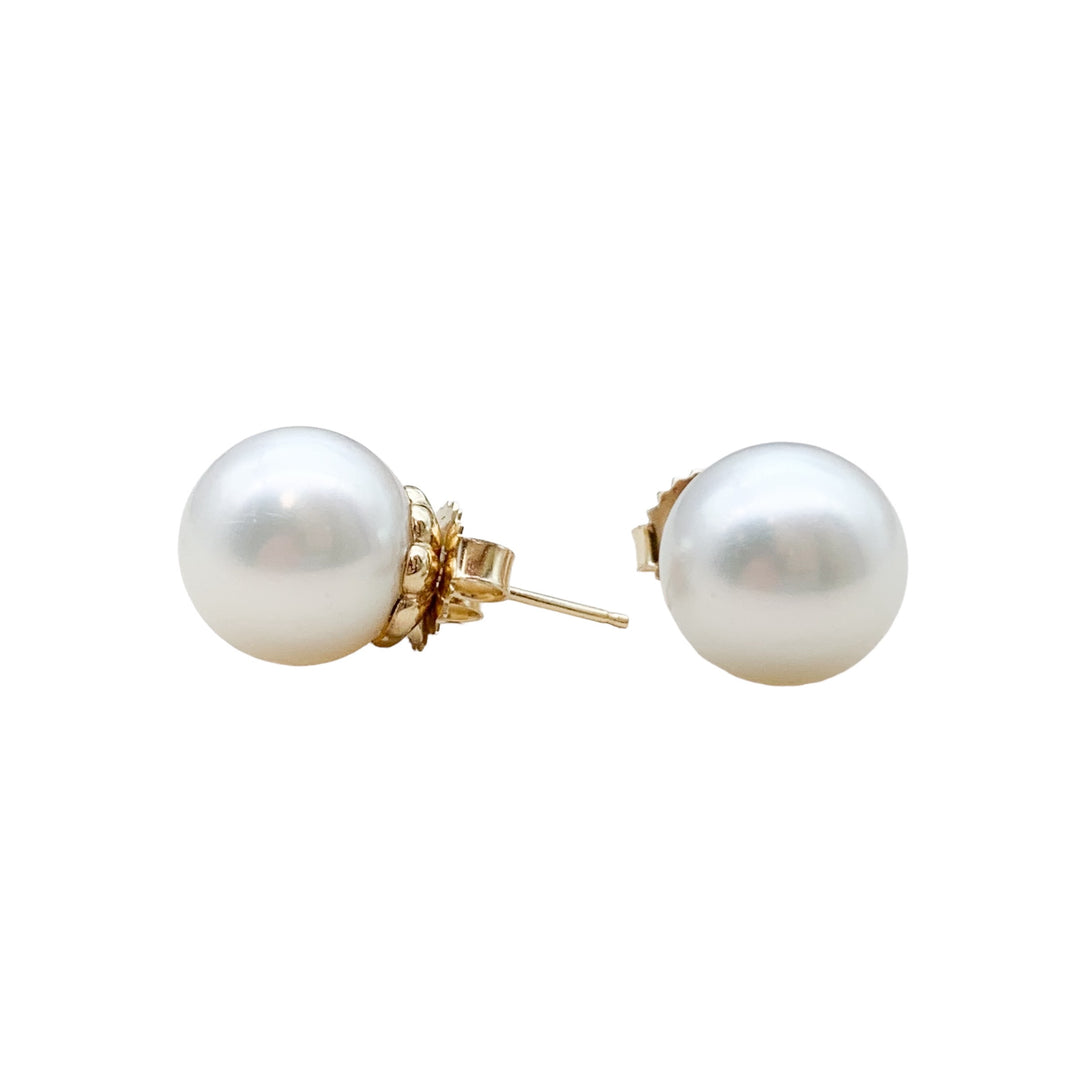14k Stud Pearl Earrings