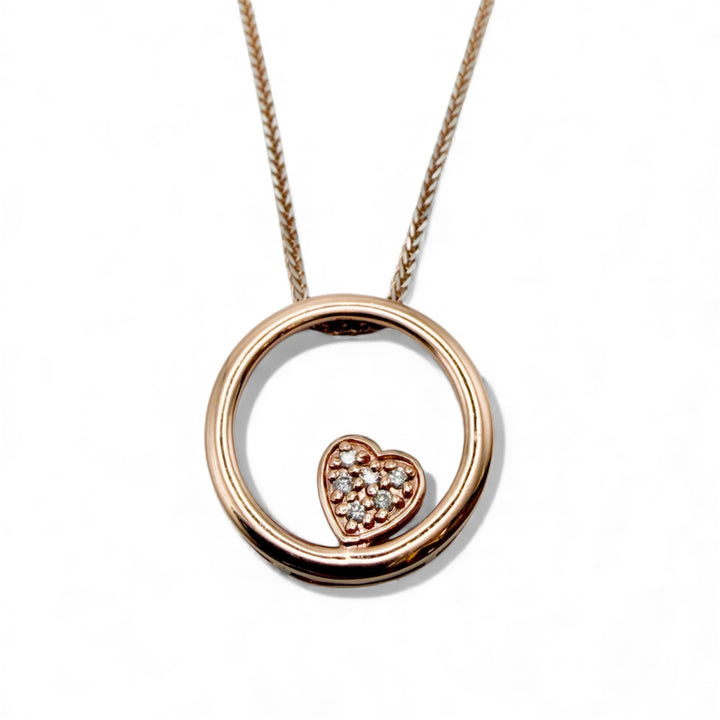14k Rose Gold Diamond Estate Necklace