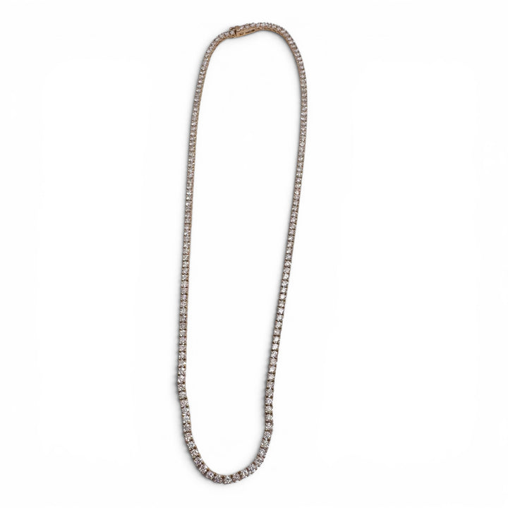14k Yellow Gold Lab Grown Diamond Tennis Necklace