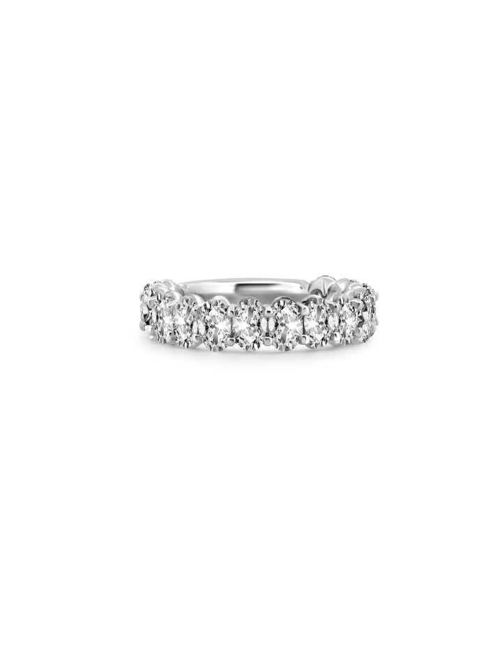 Platinum 3.03 ctw Oval Lab Grown Diamond Wedding Band