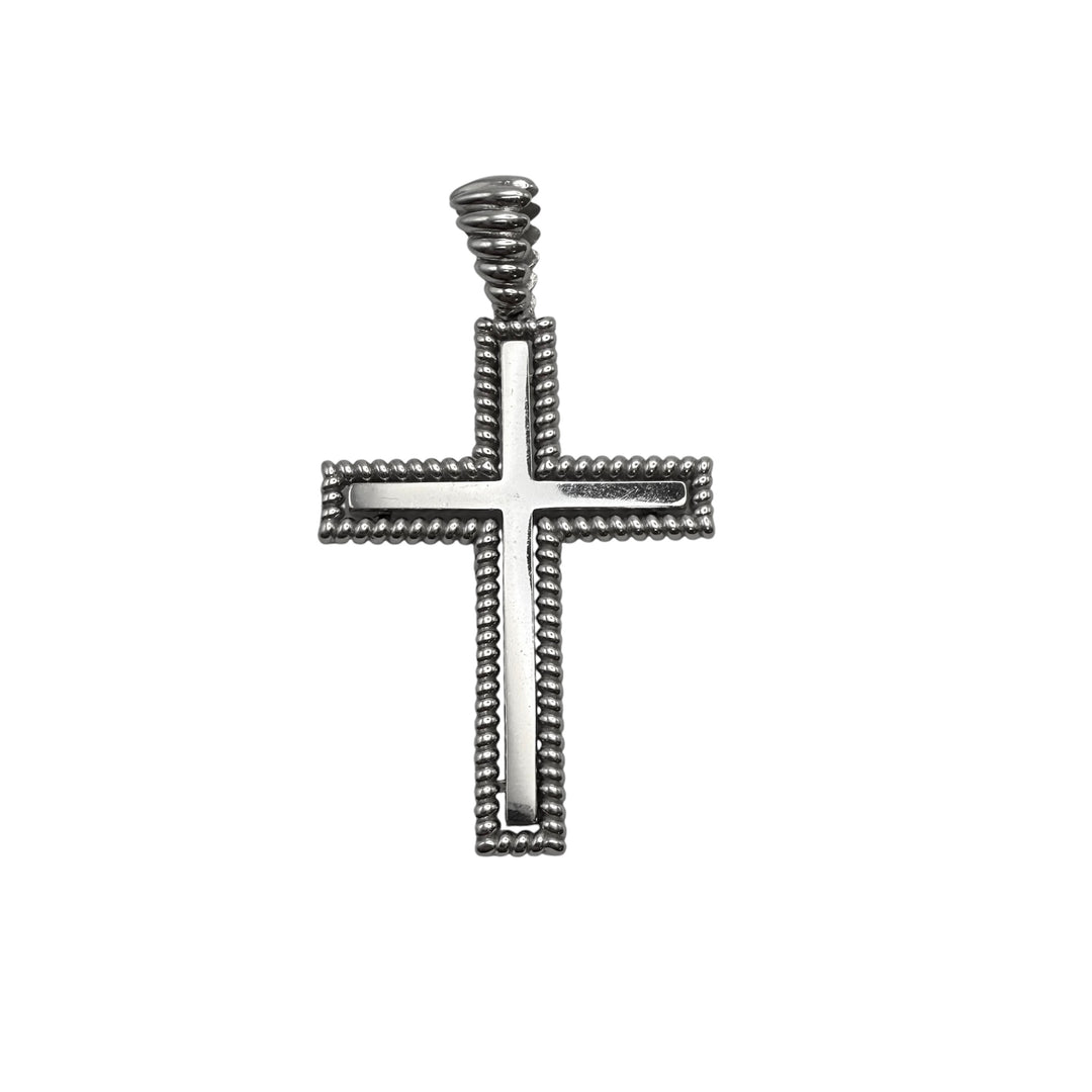 14k White Gold Cross Charm