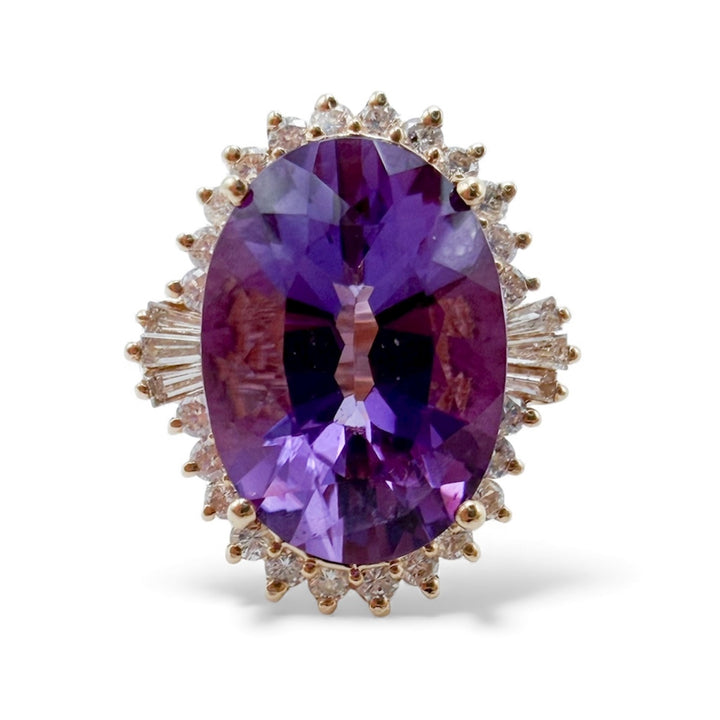 14k Yellow Gold Amethyst Estate Ring