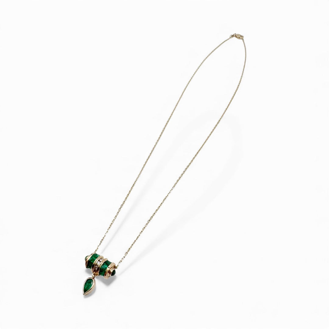 18k Yellow Gold Emerald Estate Pendant