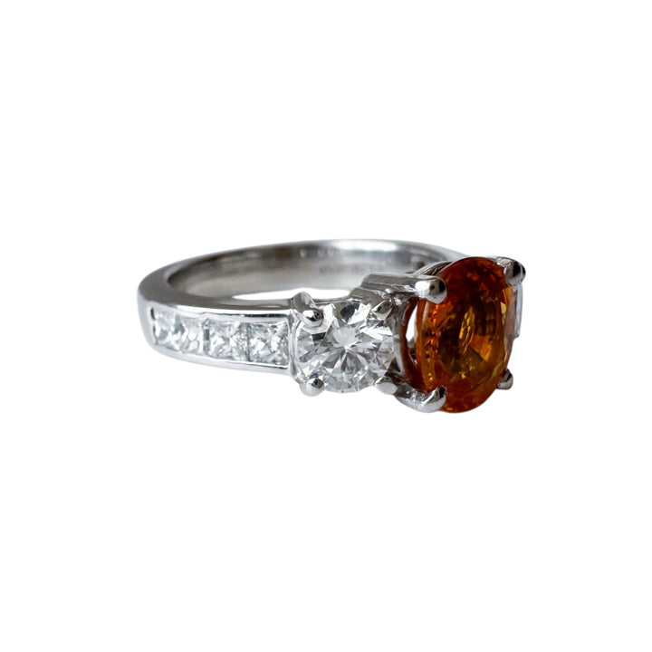 Platinum Yellow Sapphire Estate Ring