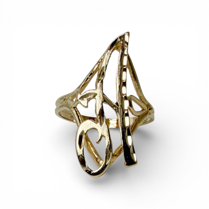 14k Yellow Gold Initial "A" Estate Ring