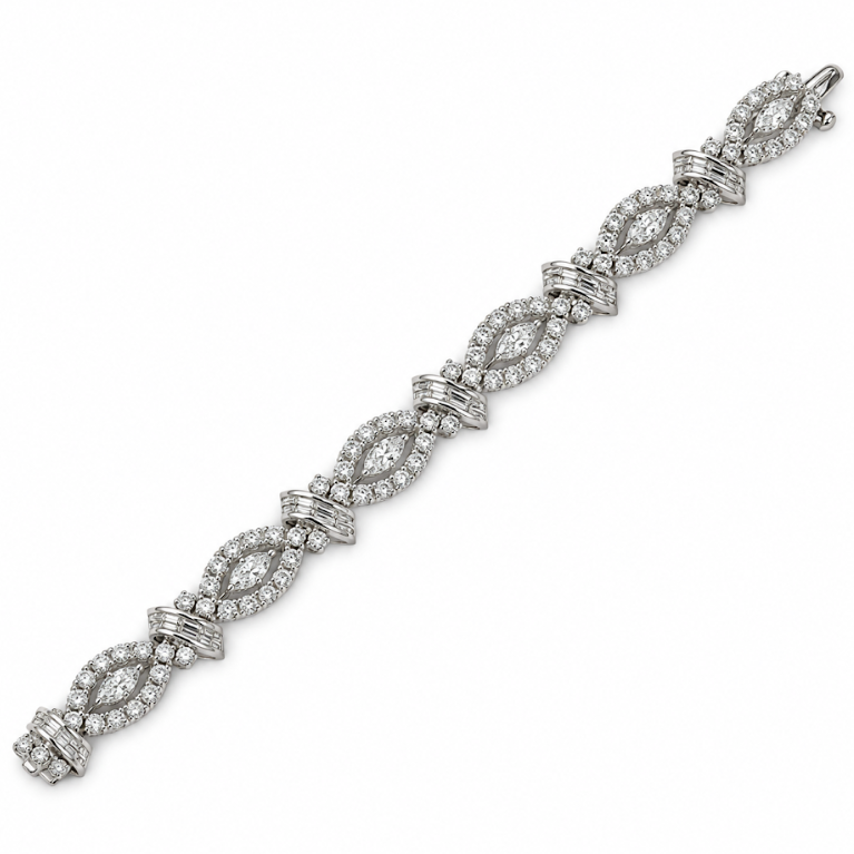 14k White Gold Diamond Estate Bracelet