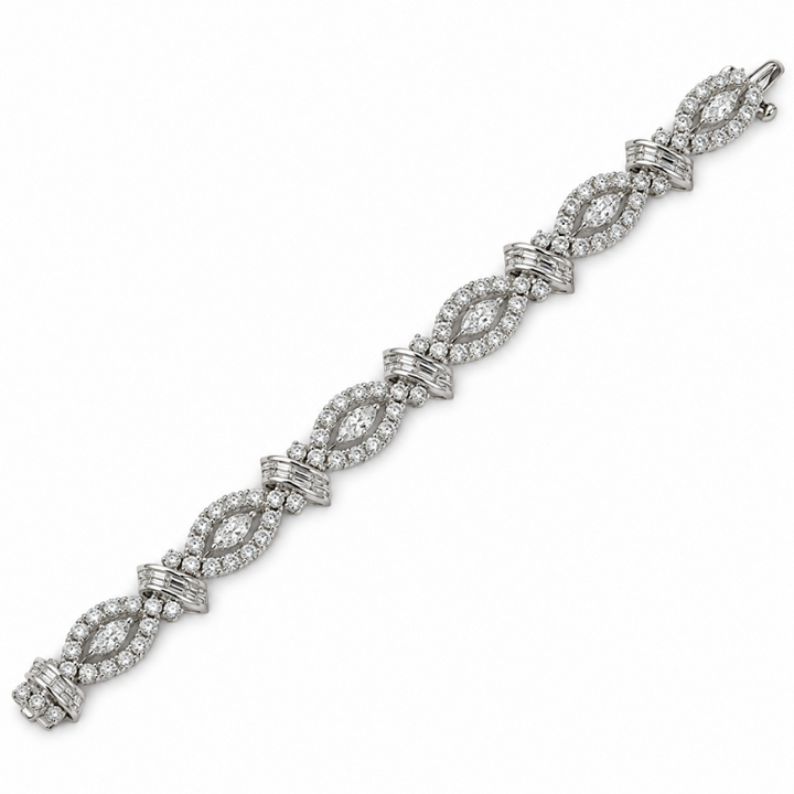 14k White Gold Diamond Estate Bracelet