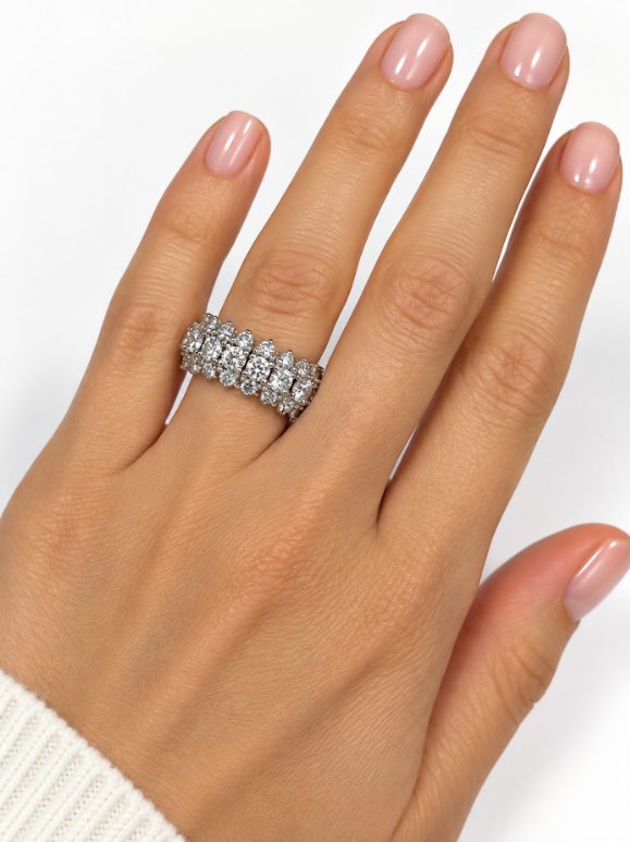 14k White Gold Diamond eternity Estate Ring
