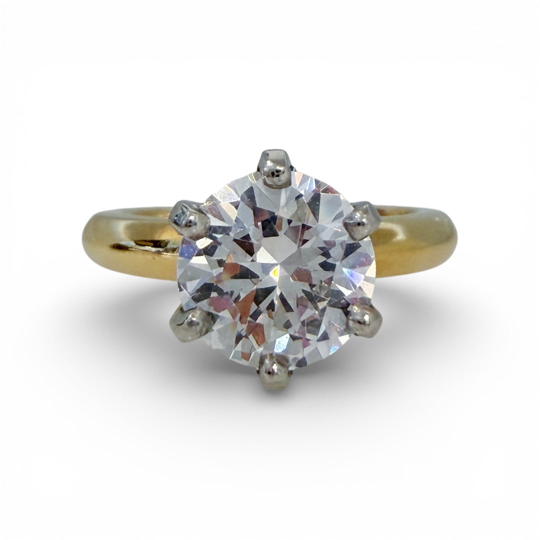 18k/Plat Two Tone 6 Prong Estate Ring