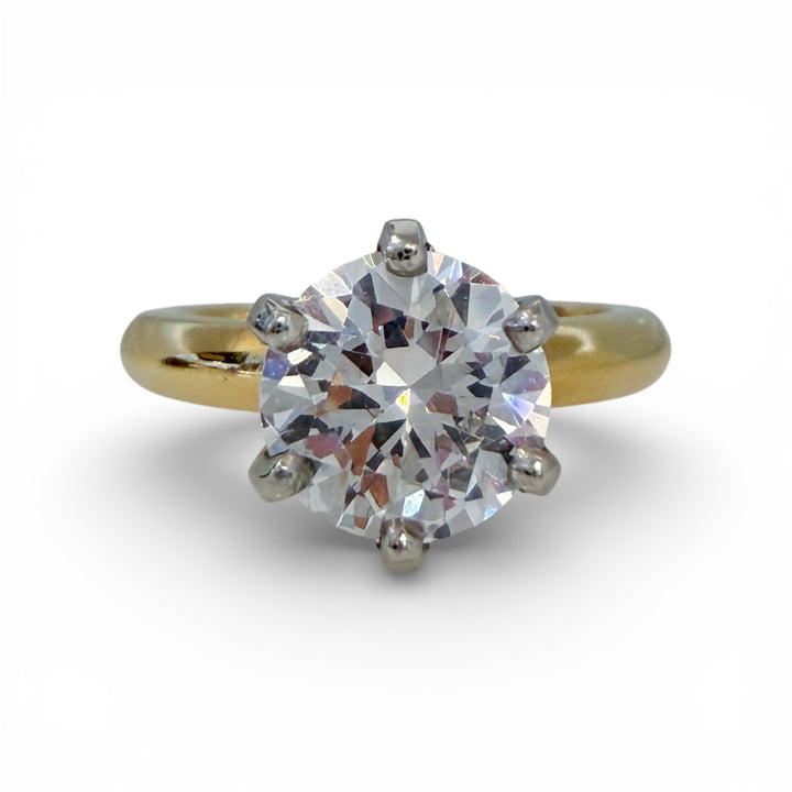 18k/Plat Two Tone 6 Prong Estate Ring