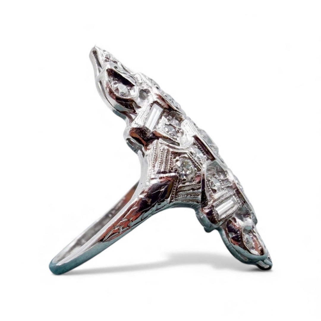 Platinum Antique Diamond Estate Ring