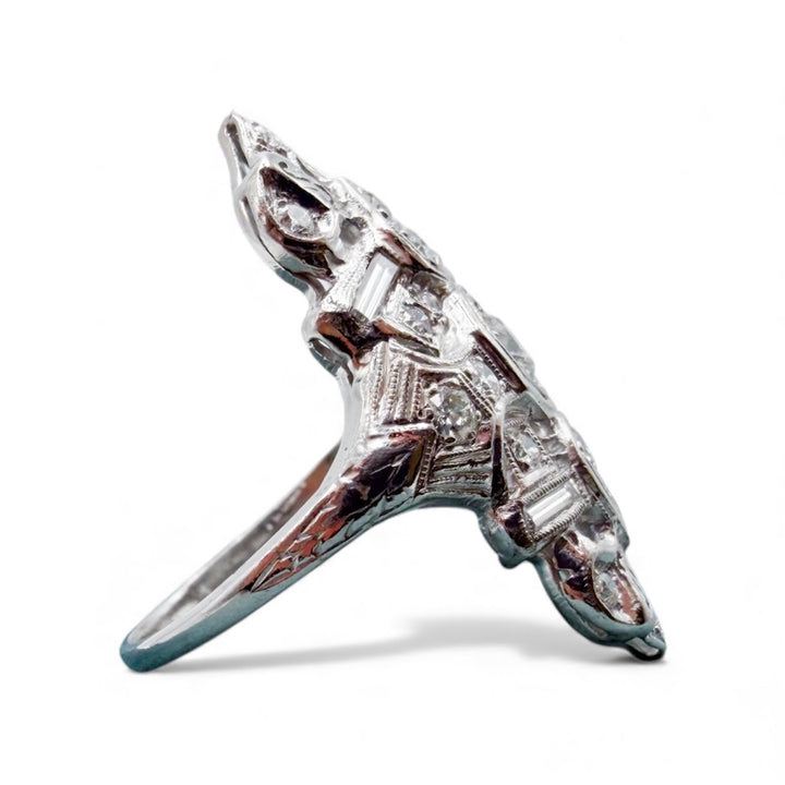 Platinum Antique Diamond Estate Ring