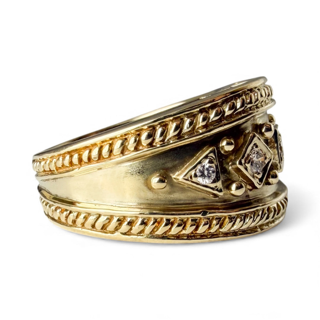 14k Yellow Gold Diamond Estate Ring