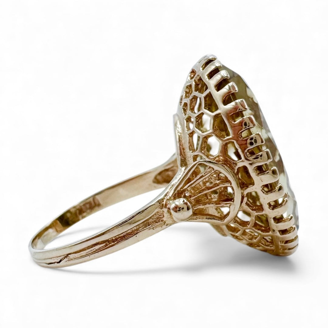 14k Yellow Gold Lemon Topaz Estate Ring