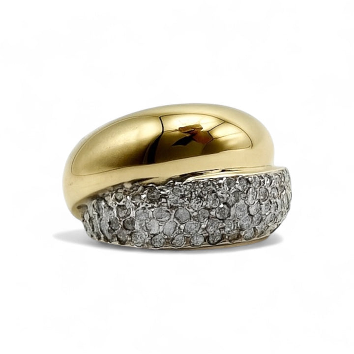14k Two Tone Estate Crossover Ring