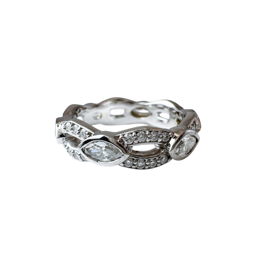 14k White Gold Eternity Diamonds Estate Ring
