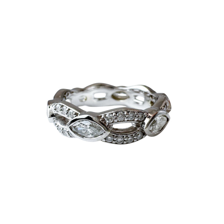 14k White Gold Eternity Diamonds Estate Ring