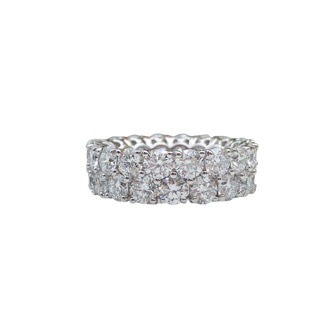 Platinum White Gold Eternity 7.67ctw Round Lab Grown Diamond Wedding Band