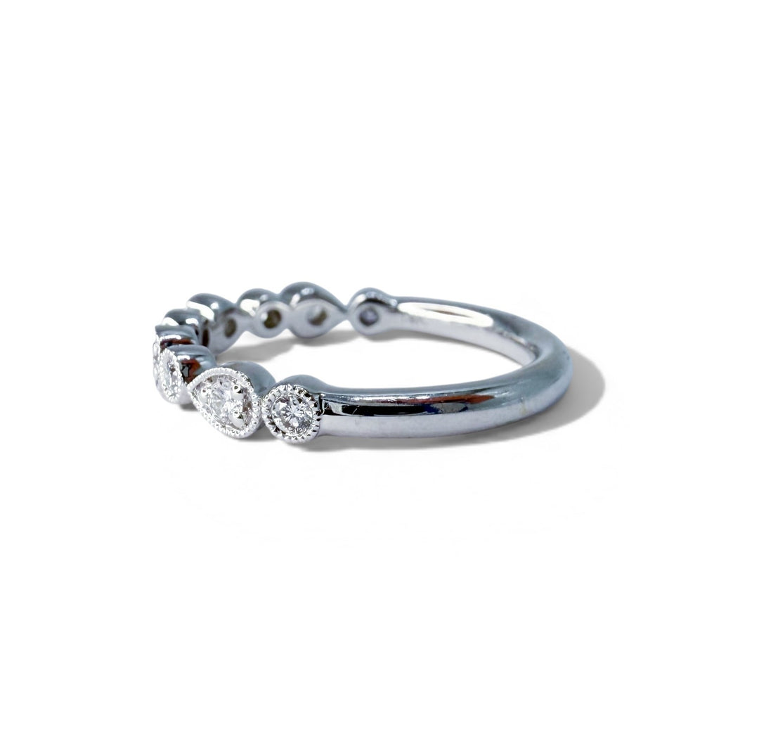 14k White Gold Estate Diamond Band Diamond Ring