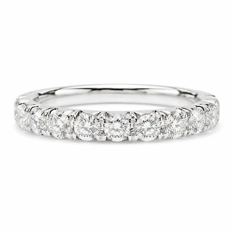 14k White Common Prong 1ctw Diamond Wedding Band