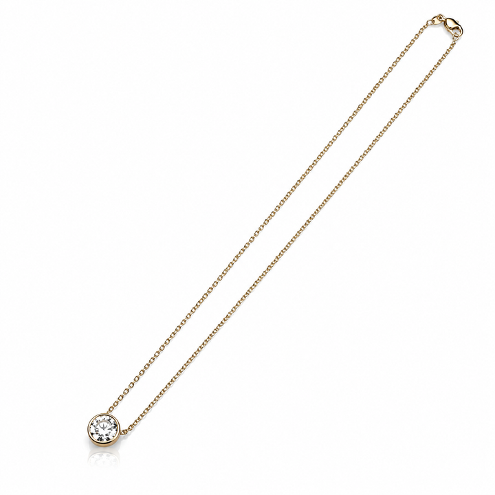 14k Yellow Gold Bezel 1.08ct Lab Grown Diamond Pendant