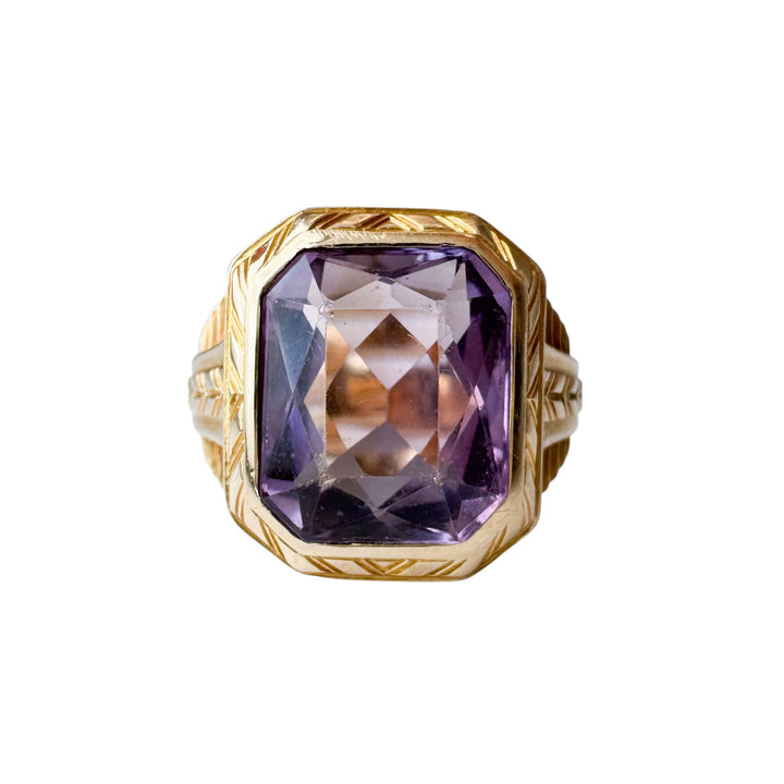 14k Yellow Gold Amethyst Estate Ring