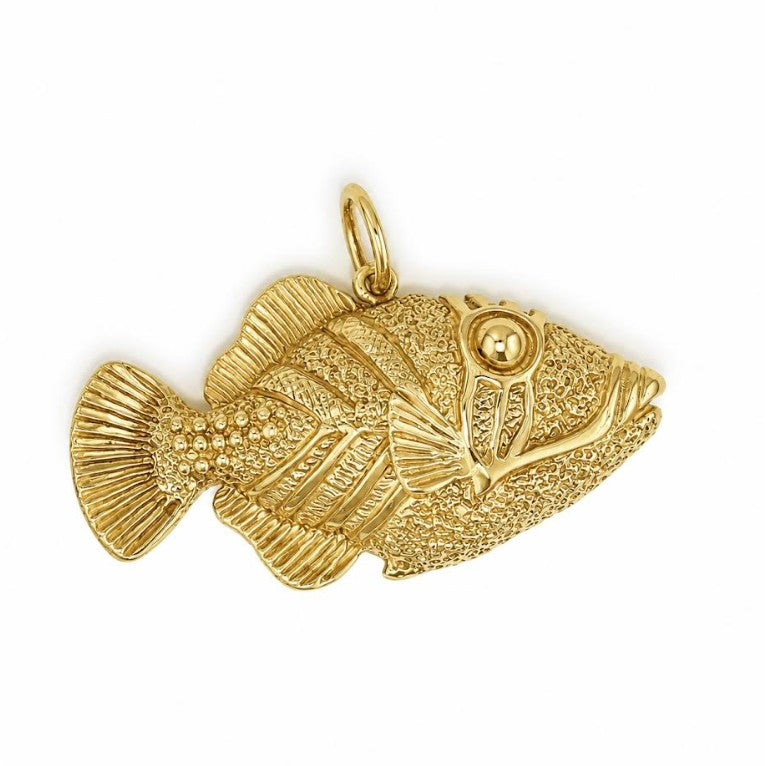14k Yellow Estate Fish Pendant
