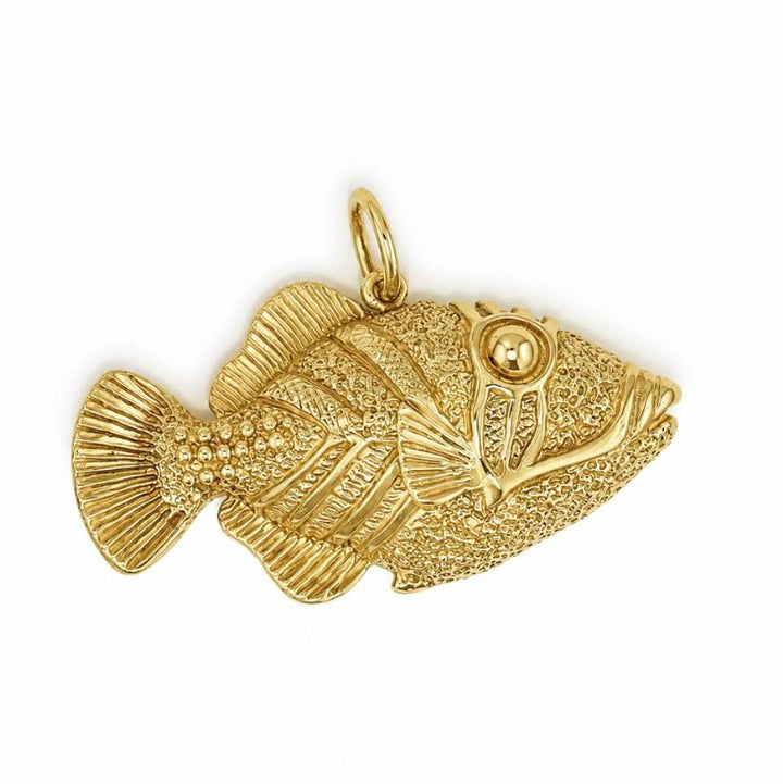 14k Yellow Estate Fish Pendant